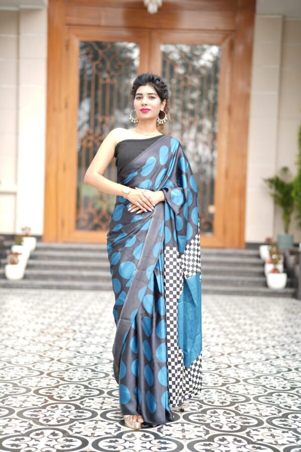 SOFT SATIN SILK PRINTED SAREE