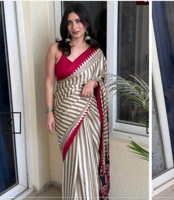 PRINTED SOFT SATIN SILK SAREE